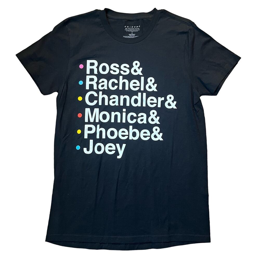 Friends Adult MD List Of Character Names Graphic T-shirt